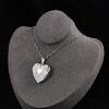 Anti-Tarnish 304 Stainless Steel Heart Locket Pendant Cable Chain Necklaces for Women NJEW-M050-04F-P-3
