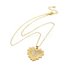 Brass Micro Pave Clear Cubic Zirconia Heart Pendant Necklaces for Women LS-NJEW-S438-07C-G-4