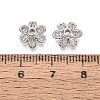 Brass Micro Pave Clear Cubic Zirconia Bead Caps KK-Q071-08P-02-3