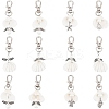 Angel Acrylic & Glass Pearl & Shell Pendant Decorations HJEW-GO00037-1
