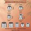 54Pcs 9 Style 201 & 304 Stainless Steel Beads STAS-UN0048-89-3