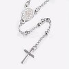 Non-Tarnish 304 Stainless Steel Rosary Bead Necklaces X-NJEW-I205-14P-3