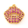 Brass Micro Pave Cubic Zirconia Charms KK-I672-18G-A-1