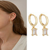 1 Pair Brass Micro Pave Cubic Zirconia Hoop Earrings EJEW-LP0004-74B-1