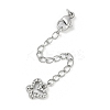 Brass Micro Pave Cubic Zirconia Ends with Chains KK-U043-01P-1