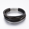 Leather Cord Multi-strand Bracelets BJEW-F325-16P-1