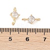 Brass Clear Cubic Zirconia Connector Charms LS-KK-Z094-10G-3