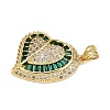 Brass Micro Pave Cubic Zirconia Pendants KK-S526-15G-B-2