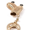 Golden Zinc Alloy with Rhinestone Ice Skates Keychain LS-DIY-B075-01G-03-3