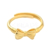 Bowknot Brass Adjustable Rings for Women RJEW-L120-016G-02-2