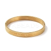 Ion Plating(IP) 304 Stainless Steel Grooved Heart Bangles BJEW-F464-15G-1