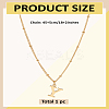 1Pc Brass Chain & 304 Stainless Steel Letter Pendant Necklaces NJEW-LP0001-35Y-G-2
