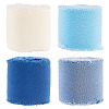 4 Rolls 4 Colors Frayed Polyester Ribbon OCOR-TA0002-87C-1