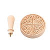 Chinese Mid-Autumn Festival Hand-Pressure Wooden Flower Carved Moon Cake Mould DIY-WH0410-25-1