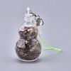 Transparent Glass Wishing Bottle Pendant Decoration HJEW-K033-B01-1