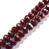 Transparent Electroplate Glass Beads Strands GLAA-F122-02A-1