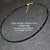 Glass Faceted Rondelle Beaded Choker Necklaces with Zinc Alloy End Chains BU2410-1-4