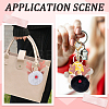 4Pcs 4 Colors Christmas Deer Antler Pom-Pom Keychains KEYC-CL0001-25-5