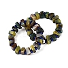 Natural Agate(Dyed & Heated) Square and Rondelle Resin Beaded Stretch Bracelets for Unisex BJEW-Q101-02D-1