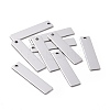 Tarnish Resistant 201 Stainless Steel Rectangle Stamping Blank Tag Pendants STAS-R064-15B-1