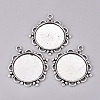 Tibetan Style Zinc Alloy Pendant Cabochon Settings TIBEP-M003-25AS-RS-2