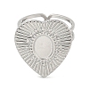 Non-Tarnish 304 Stainless Steel Open Cuff Pad Ring Cabochon Settings RJEW-K245-90P-2