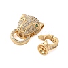 Brass Micro Pave Cubic Zirconia Fold Over Clasps KK-L289-001G-2