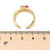 Brass Micro Pave Clear Cubic Zirconia Enamel Adjustable Cuff Rings for Women RJEW-G350-01F-G-5