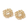 Brass Hollow Flower Multi-Strand Links KK-Z164-01G-2