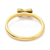 Ion Plating(IP) 304 Stainless Steel Bowknot Finger Ring with Cubic Zirconia RJEW-K224-15G-3