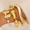Bowknot Alloy & Iron & CCB Plastic & Plastic Pearl Bangles Set FS-WGB93A7-14-1