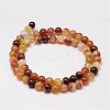 Natural Striped Agate/Banded Agate Bead Strands G-K155-A-6mm-07-2