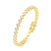 Rack Plating Brass Pave Clear Cubic Zirconia Rhombus Open Cuff Bangles BJEW-B110-02G-1