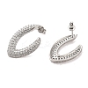 Brass Micro Pave Clear Cubic Zirconia Stud Earrings for Women EJEW-A040-04P-2