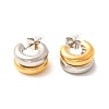 304 Stainless Steel Two Tone Stud Earrings EJEW-F355-05GP-05-2