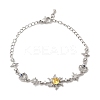 Brass Micro Pave Cubic Zirconia Link Bracelets BJEW-H639-06P-4