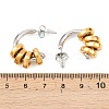 304 Stainless Steel Two Tone C-Shaped Stud Earrings EJEW-K268-78GP-5