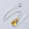 Natural Gemstone Perfume Bottle Pendant Necklaces NJEW-F251-11P-2