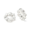 Brass Micro Pave Cubic Zirconia Rondelle European Beads KK-A254-20S-1