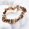 Natural Rutilated Quartz Chip Beaded Stretch Bracelets for Women Men BJEW-L038-01A-2