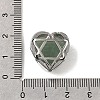 Brass Pave Natural Green Aventurine Heart Multi-Strand Links G-B149-13P-02-3
