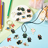 16Pcs 16 Styles Graduation Season Theme Alloy Enamel Pendants ENAM-TA0002-70-8