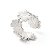 304 Stainless Steel Maple Leaf Open Cuff Ring for Women RJEW-E063-18P-1