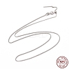 Rhodium Plated 925 Sterling Silver Wheat Chains Necklace for Women STER-I021-04P-2