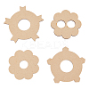 4 Sets Flower Wooden Wick Holder Kit WOOD-DR0001-03B-1