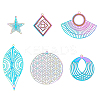 PVD Vacuum Plating 201 Stainless Steel Filigree Pendants STAS-UN0012-49-1
