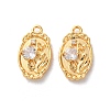 Brass Micro Pave Clear Cubic Zirconia Pendants KK-L221-005G-1