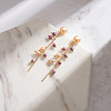 Natural Lepidolite & Natural Freshwater Pearl & 925 Sterling Silver Leaf Dangle Stud Earrings for Women EJEW-G412-02G-3