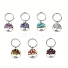7Pcs Natural & Synthetic Mixed Stone Tree of Life Keychains KEYC-JKC01369-2