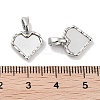 Brass Pave Natural Shell Heart Charms KK-C051-19P-3
